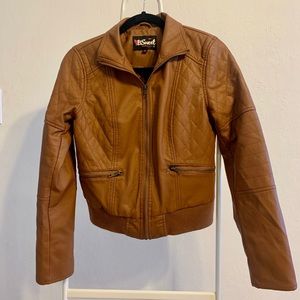 Brown Faux Leather Jacket